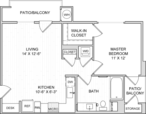 Boardwalk at Millenia One Bedroom Apartment A2